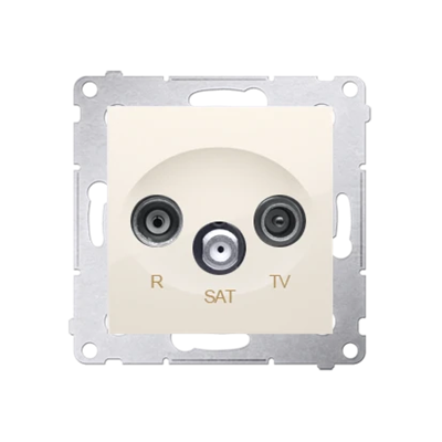 Presa (modulo) antenna passante R-TV-SAT crema