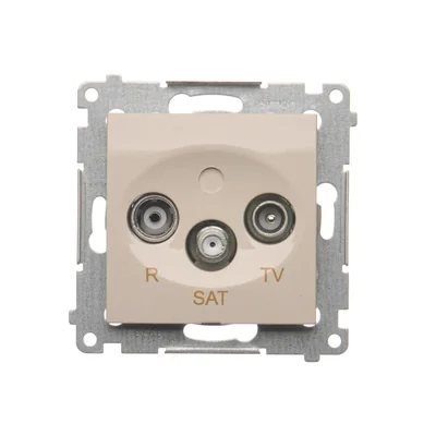 Presa (modulo) antenna passante R-TV-SAT crema