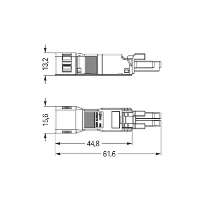 Presa nera a 2 vie con custodia antistrappo WINSTA MINI