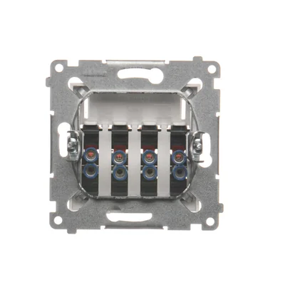 Presa per altoparlante a 4 vie con campo per siglatura (modulo), bianco