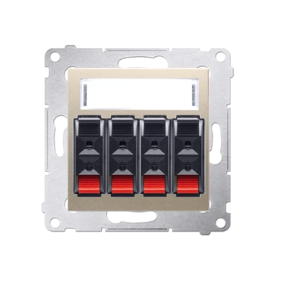 Presa per altoparlante a 4 vie con campo per siglatura (modulo) oro (metallizzato)
