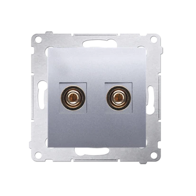 Presa per altoparlante singola (modulo), argento metallizzato