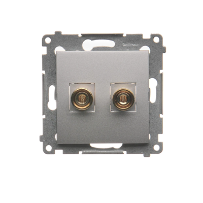 Presa per altoparlante singola (modulo), argento metallizzato