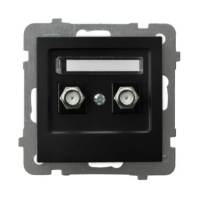 Presa per antenna doppia tipo F, nera metallizzata