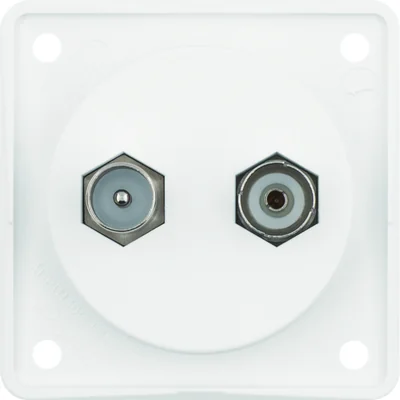 Presa per antenna TV/Radio INTEGRO FLOW con custodia non schermata, bianco neve opaco