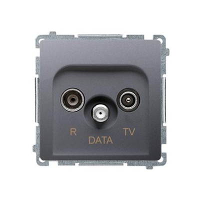 Presa R-TV-DATA (modulo) inox metallico