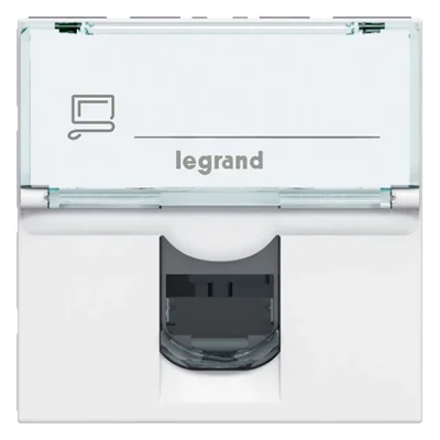 Presa RJ45 a due moduli UTP categoria 6, bianca