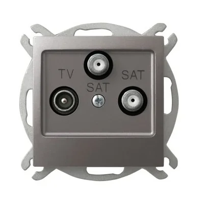 Presa RTV-SAT IMPRESJA con due uscite SAT titanio