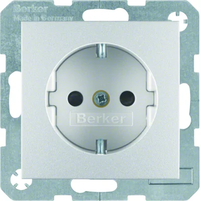 Presa SCHUKO B.SQUARE con protezione maggiorata dei contatti in alluminio