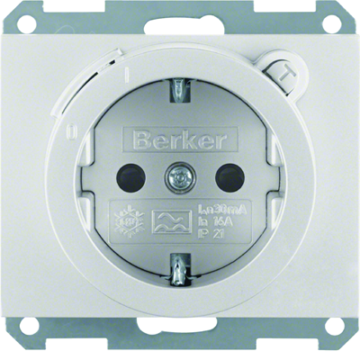 Presa SCHUKO con interruttore differenziale Berker K.5 in alluminio