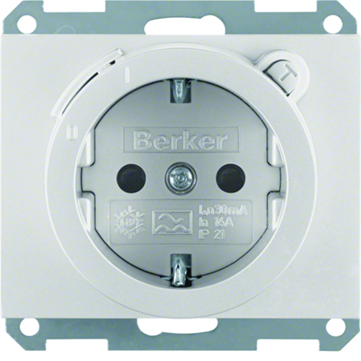 Presa SCHUKO con interruttore differenziale Berker K.5 in alluminio