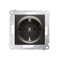 Presa Schuko con shutter (modulo) 16A, 250V, connettori rapidi, antracite (metallizzato)