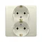 Presa Schuko doppia con messa a terra, beige