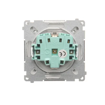 Presa Schuko Simon Basic WMBW-50111x-1011 per versione IP44 con otturatori (modulo) 16A, 250V~, morsetti a vite; bianca