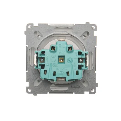 Presa Schuko Simon Basic WMBW-53111x-1011 per versione IP44 con sportellini (modulo) 16A, 250V~, morsetti a vite; sportellino trasparente; bianco