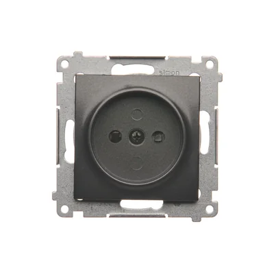 Presa senza messa a terra con shutter (modulo) 16A 250V morsetti a vite antracite (metallizzato)