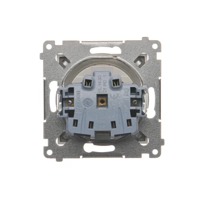 Presa senza messa a terra con shutter (modulo) 16A 250V morsetti a vite oro (metallizzato)