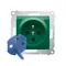 Presa SIMON 54 DATA con chiave di autorizzazione (modulo) 16A 230V antibatterico verde