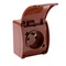 Presa singola con messa a terra (2P+Z) n/t IP44 marrone con sportello marrone, Koala