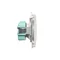 Presa singola con messa a terra (modulo) 16A 250V con serrande del percorso corrente, connettori rapidi bianchi