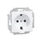 Presa singola con messa a terra Schuko con otturatori del percorso corrente (modulo) 16A 250V bianco