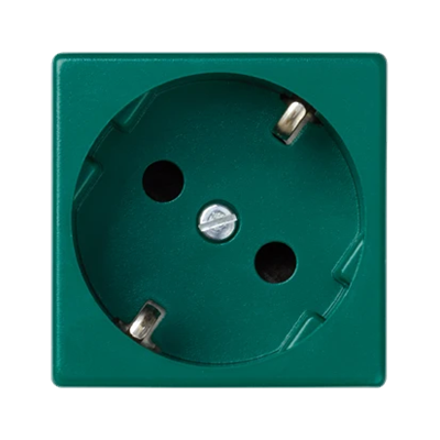 Presa singola K45 SCHUKO 16A 230V connettori rapidi verde