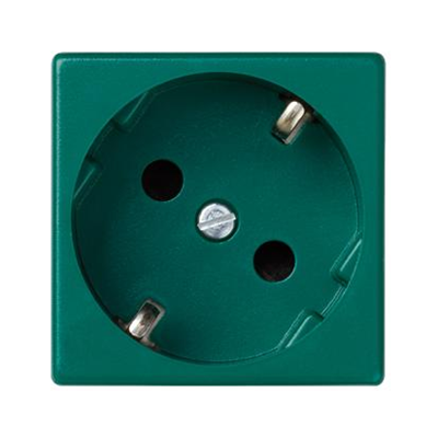 Presa singola K45 SCHUKO 16A 230V connettori rapidi verde