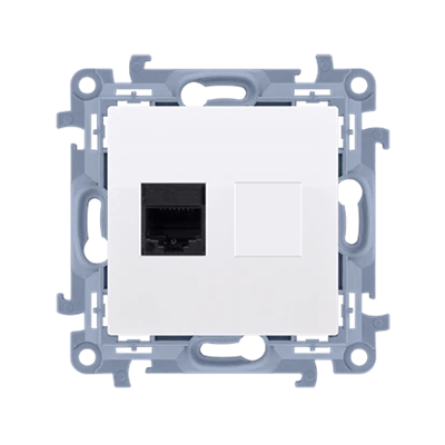 Presa singola per computer RJ45 categoria 5e (modulo), bianca