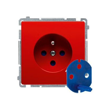 Presa spina DATI con messa a terra e chiave di autorizzazione (modulo) 16A 230V rossa