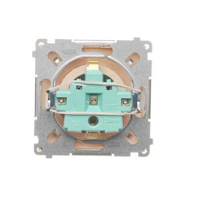 Presa spina Schuko con messa a terra (modulo), 230V, beige