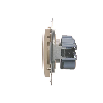 Presa spina senza terra con otturatori (modulo) 16A 230V morsetti a vite crema