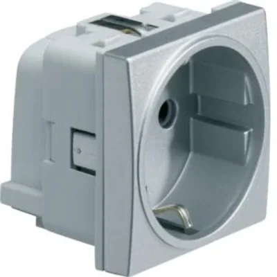 Presa SYSTO SCHUKO con otturatori di contatti 2 moduli 16A/230V alluminio