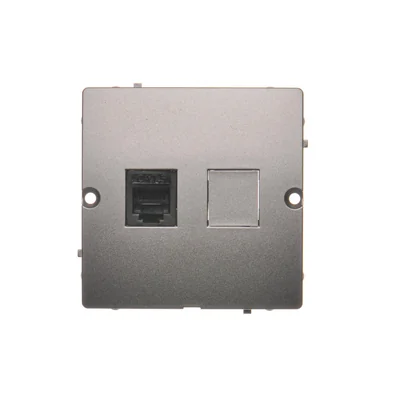 Presa telefonica RJ12 (modulo), inox metallizzato