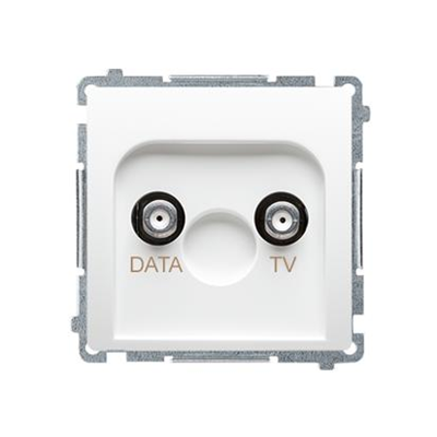 Presa TV-DATA, due porte di uscita (modulo) tipo "F", colore bianco