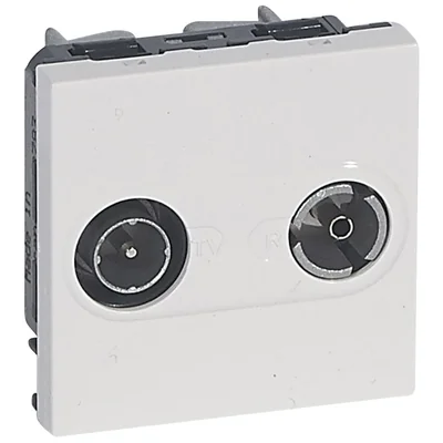 Presa TV-RD due moduli, 862MHz, bianca