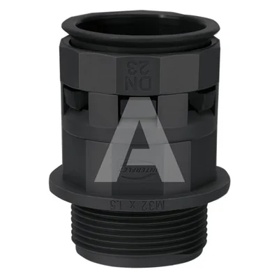 Pressacavo diritto per tubo ND17 con filettatura PG16, nero