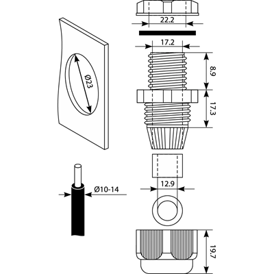 Presse-étoupe Pg-16