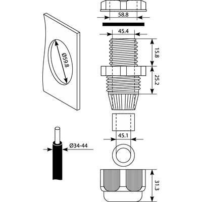 Presse-étoupe Pg-48