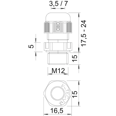 Presse-étoupes METR.Z LONGUEUR GW.M12X1.5 JSZ