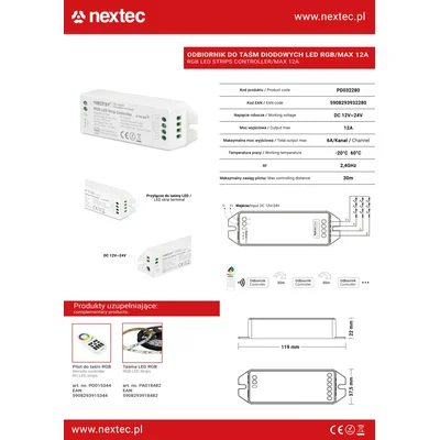 ПРИЙМАЧ Mi.BOXER RGB / ЗАГАЛЬНИЙ МАКС. 12A / 3x6A