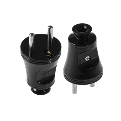 Přímá odnímatelná zástrčka 2p+Z 16A 250V WT-30 černá