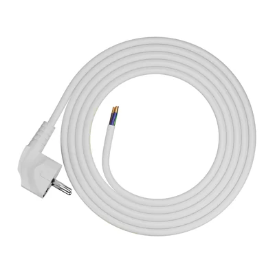Připojovací kabel s úhlovou zástrčkou UniSCHUKO; 3x1,5; OMY żo; 1,5 m; bílý