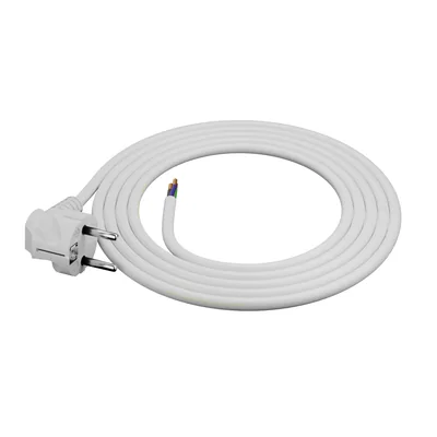 Připojovací kabel s úhlovou zástrčkou UniSCHUKO; 3x1,5; OMY żo; 1,5 m; bílý