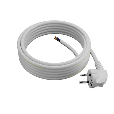 Připojovací kabel s úhlovou zástrčkou UniSCHUKO; 3x1,5; OMY żo; 5 m; bílý