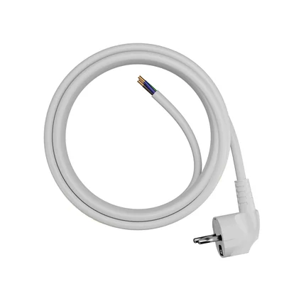 Připojovací kabel s úhlovou zástrčkou UniSCHUKO; 3x1,5; OMY żo; 5 m; bílý