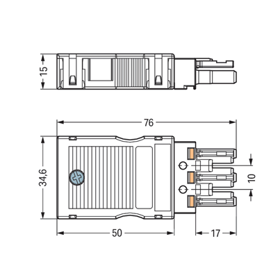 Prise 3 voies avec boîtier anti-traction WINSTA noir