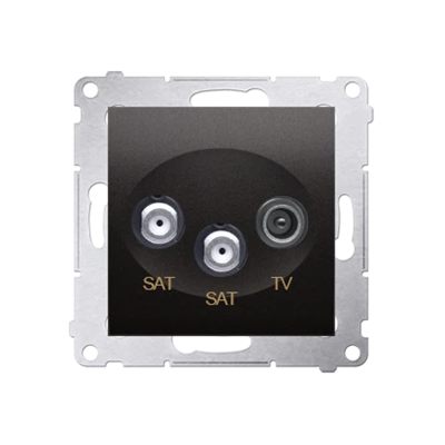 Prise antenne satellite double SAT-SAT-RTV (module) anthracite (métallique)