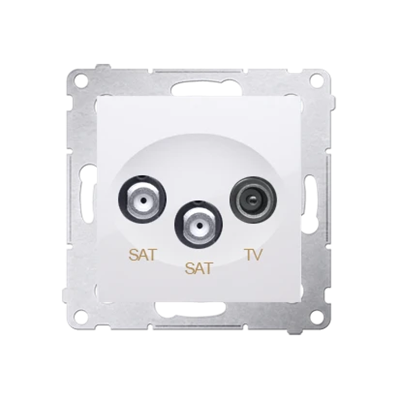 Prise antenne satellite double SAT-SAT-RTV (module) blanc