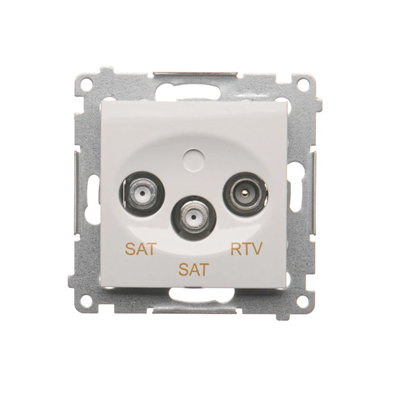 Prise antenne satellite double SAT-SAT-RTV (module) blanc