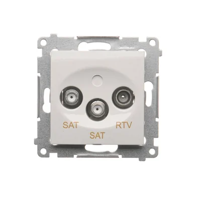 Prise antenne satellite double SAT-SAT-RTV (module) blanc